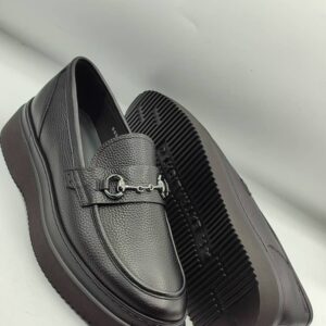 Black leather shoe