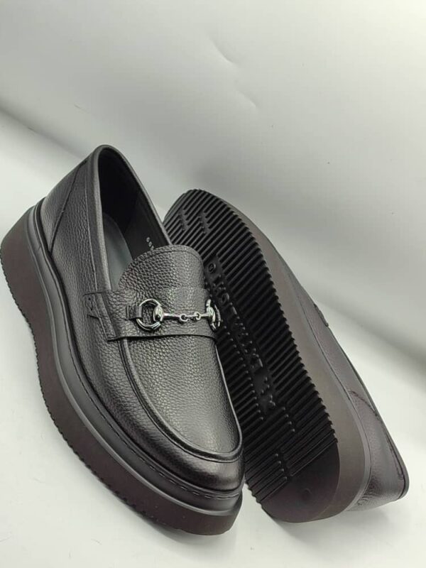 Black leather shoe