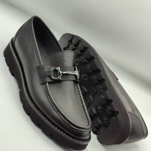 Black leather shoes
