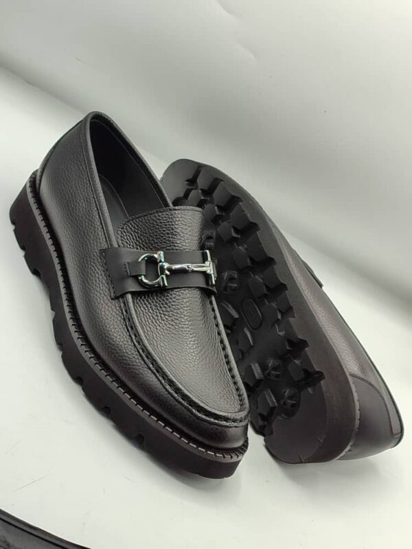 Black leather shoe