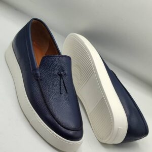 Blue leather shoe