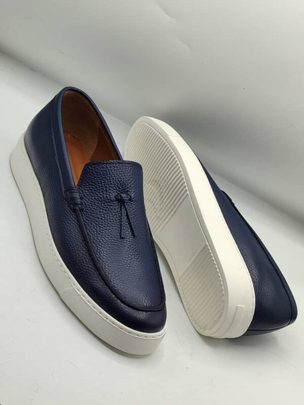 Blue leather shoe